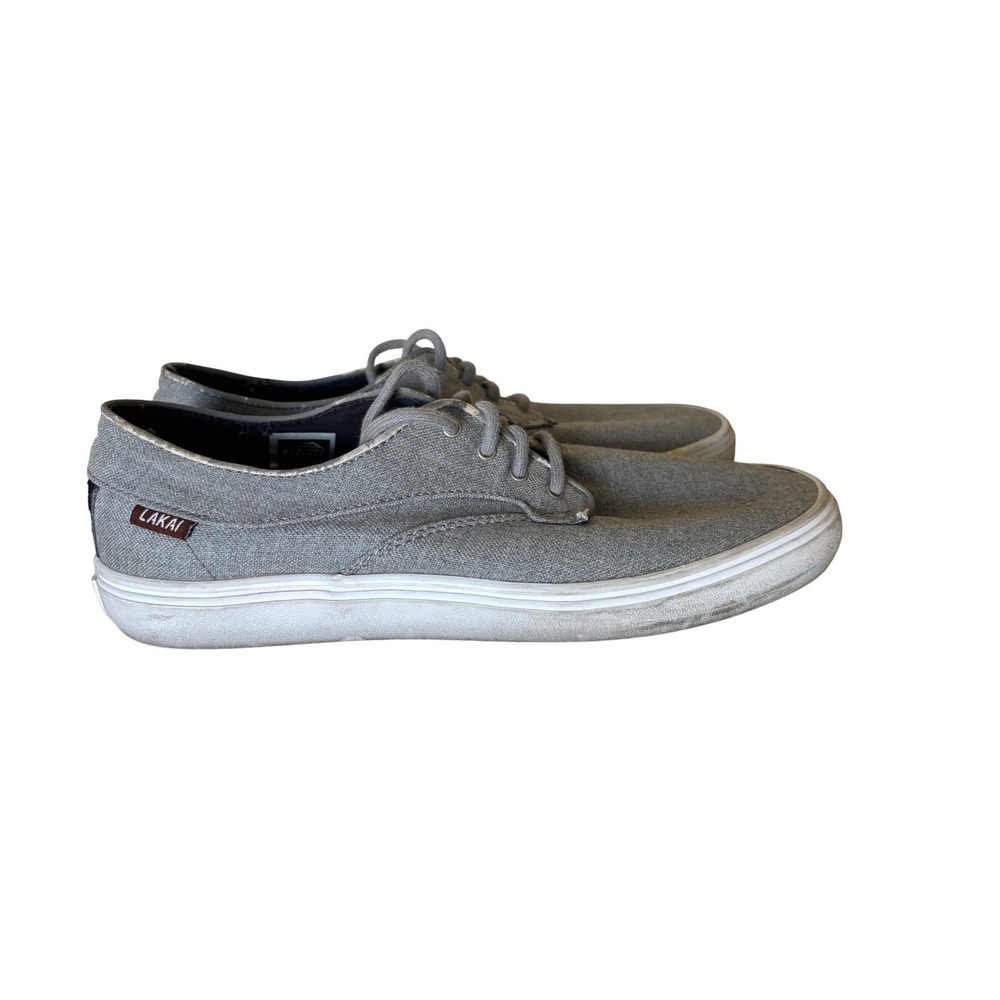 Lakai Riley Hawk Echelon Mens‎ 8 Skate Shoes Grey Canvas Low Top Sneakers Street